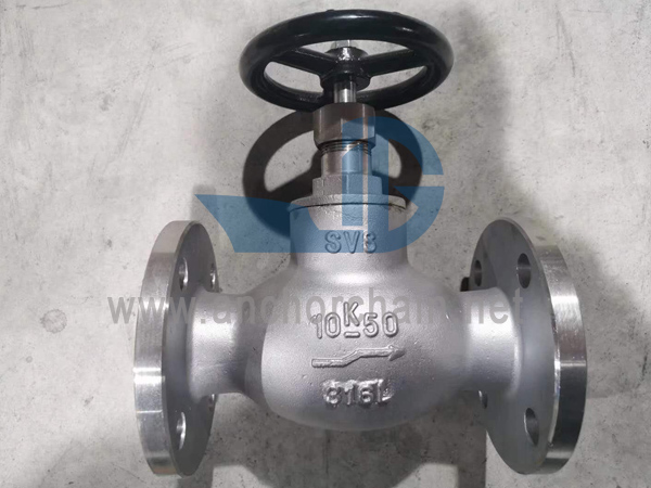 JIS F 7409 16K SCS16 স্টেইনলেস স্টিল স্ক্রু ডাউন চেক গ্লোব ভালভ