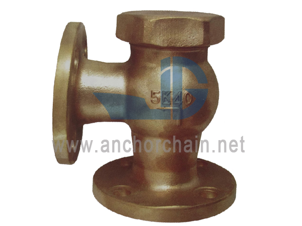 JIS F 7418 ব্রোঞ্জ 16K লিফট চেক অ্যাঙ্গেল ভালভ (ইউনিয়ন বনেটের ধরন)